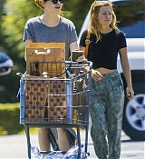 Emma Stone and A Friend Shop for Grocery in Pacific Palisades - August 8