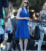 Emma Stone Filming 'LaLa Land' with Ryan Gosling - August 13